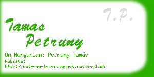 tamas petruny business card